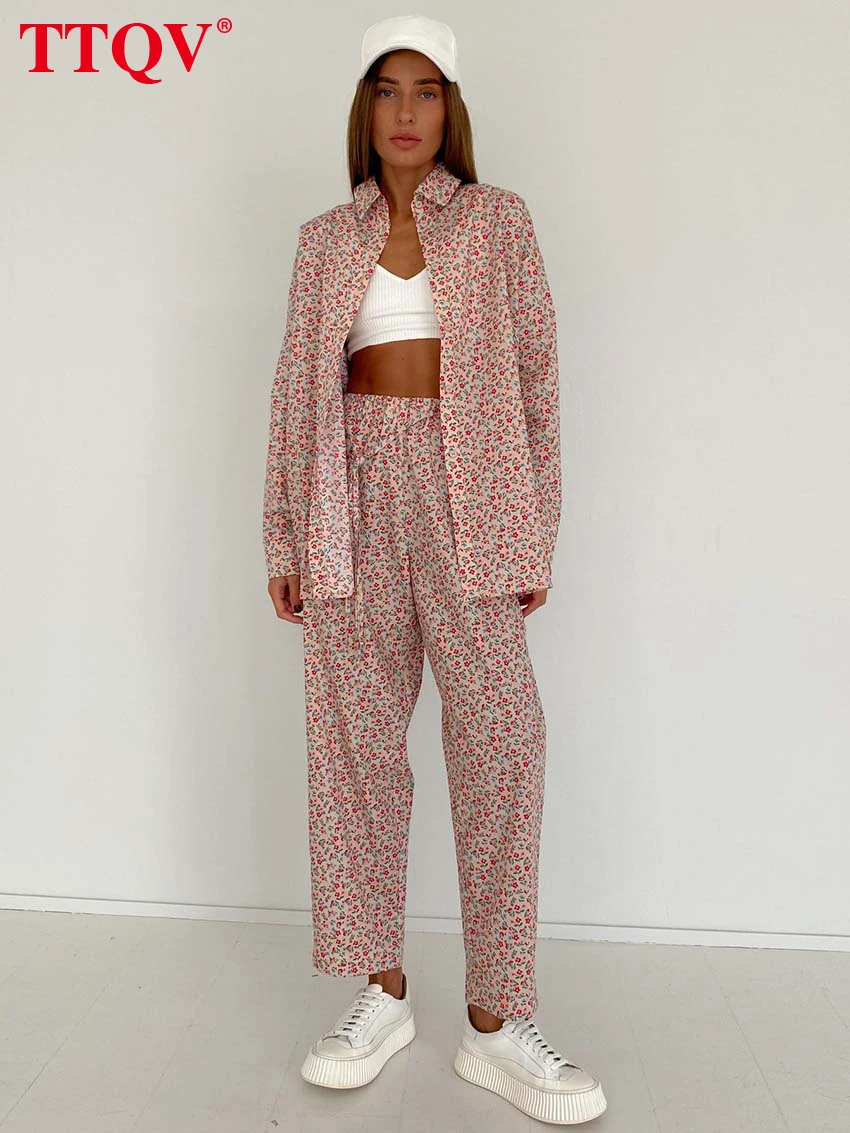 TTQV Elegant Red Print 2 Piece Sets Women Outfit Fashion Lapel Long Sleeve Shirts And High Waisted Ankle-Length Pants Female Set
TTQV Elegant Red Print 2 Piece Sets Women Outfit Fashion Lapel Long Sleeve Shirts And High Waisted Ankle-Length Pants Female Set