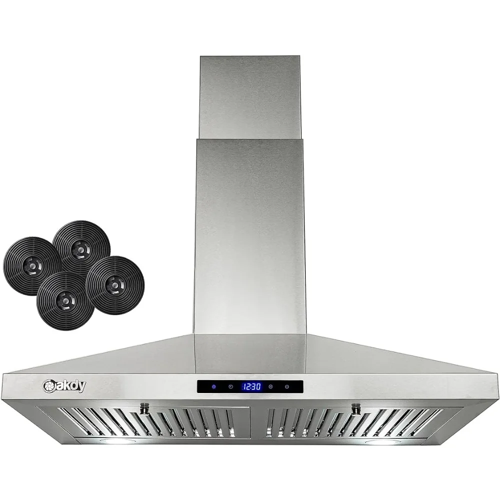 

30 in.Wall Mount Range Hood, 3-Speed Fan and LED Lights in Stainless Steel,Convertible to Ductless , 2-Sets of Carbon Filters