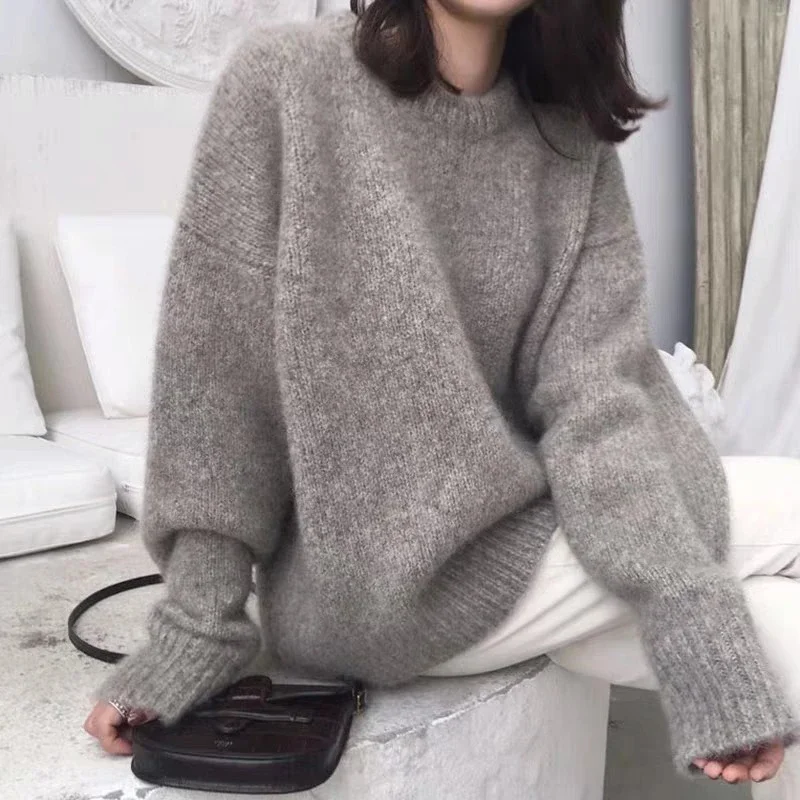 High-end Heavy Cashmere Sweater Women Round Neck 2023 Fall/winter Straight Tube Lazy Wind Large Size Thick Pullover Loose Sweate
High-end Heavy Cashmere Sweater Women Round Neck 2023 Fall/winter Straight Tube Lazy Wind Large Size Thick Pullover Loose Sweate