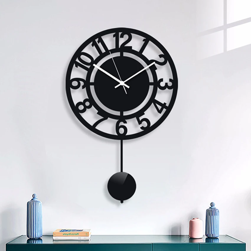 

Movement Mechanism Acrylic Wall Clock Digital Large Modern Vintage Kitchen Wall Watch Luxury Loft Horloge Home Decorating Items