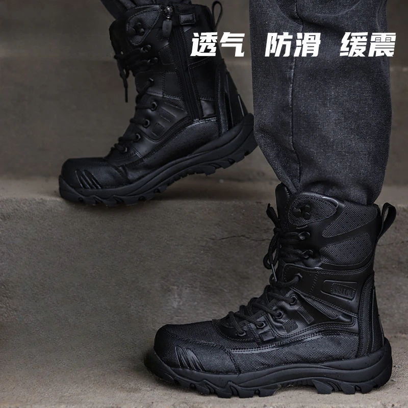 

New Arrival Tactical Boots For Couples Black Military Men Footwear Anti-Slip Army Combat Boots Women Fashion Zipper Boots