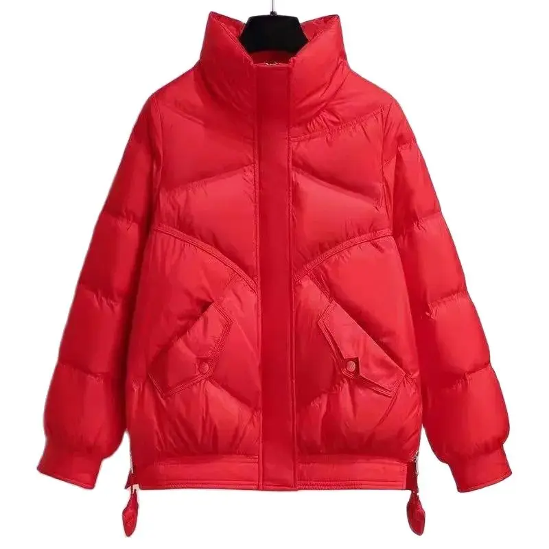 

Down Cotton-Padded Women Jacket Winter 2023 New Warm Coat Female Short Students Loose Joker Casual Pocket Comfortable Outcoat