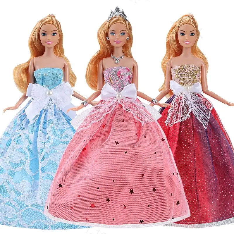 

Fashion Doll Dress Random 3 Kawaii Items Kids Toys Free Shipping Miniature Accessories 30 cm For Barbie DIY Girl Birthday Gifts