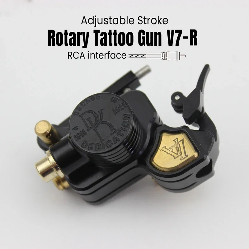 

Professional Tattoo Rotary Machine Aluminum Adjustable Stroke Length Coreless Motor Tattoo Gun Shader & Liner RCA Interface V7-R