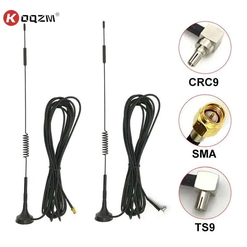 

1pc 2G 3G 4G LTE Magnetic Antenna TS9 CRC9 SMA Male Connector 700-2700MHz 12dBi GSM External Router Antenna 3m