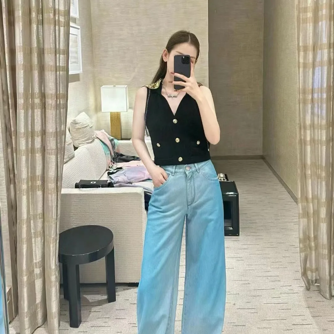 2024 Spring New Women's Wide-Leg Pants European And American Style Blue Gradual High-Waisted Straight Cowboy Girl 025
2024 Spring New Women's Wide-Leg Pants European And American Style Blue Gradual High-Waisted Straight Cowboy Girl 025