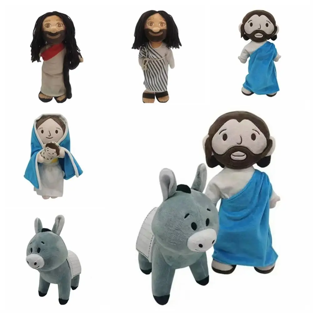 

Savior Jesus Jesus Plush Toy Classic Christ Religious with Smile Virgin Mary Stuffed Doll Cartoon Stuffed Figurine Room Decor