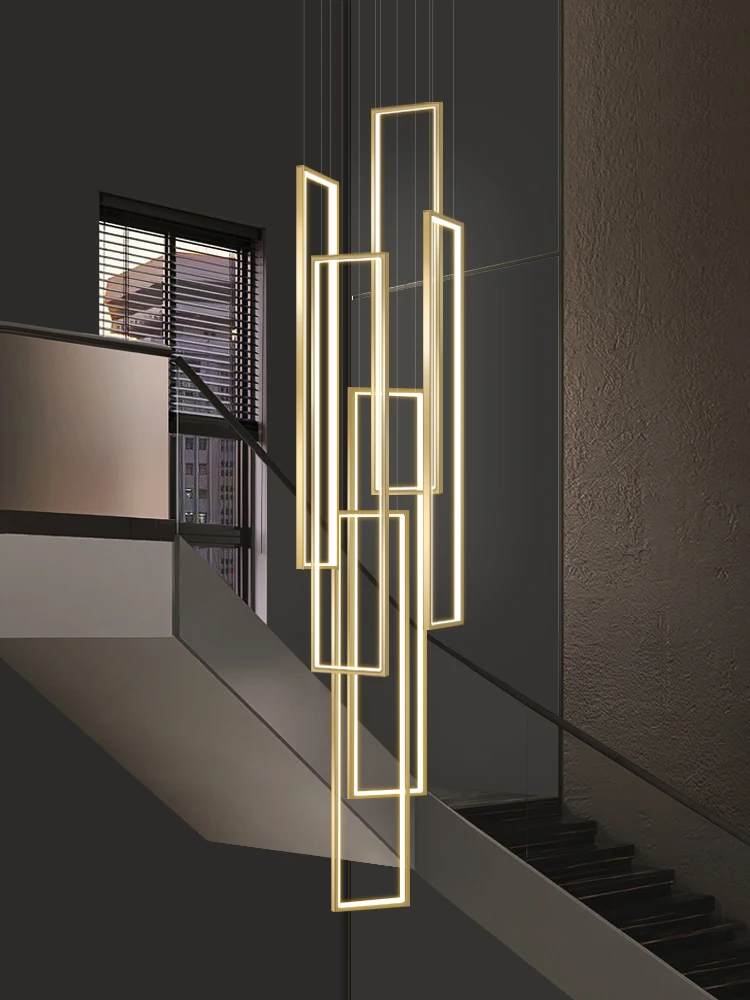 Large Modern Chandelier For Staircase Led Home Decor Led Hanging Lamp Black/Gold/White Indoor Lighting Luxury Rectangle Lustre
Large Modern Chandelier For Staircase Led Home Decor Led Hanging Lamp Black/Gold/White Indoor Lighting Luxury Rectangle Lustre