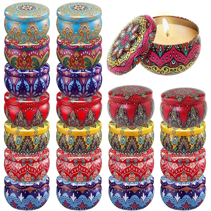 

6Pcs/Lot 2.2oz 4.4oz Candle Jar Empty Cans DIY Candle Making Kit Holder for Dry Storage Spices Camping Party Favor and Sweets