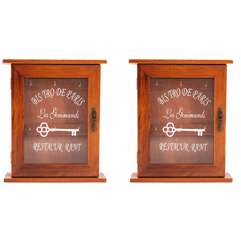 LJL-2X Vintage European Style Wooden Key Storage Cabinet Key Holder Box With Hanging Hooks Brown
LJL-2X Vintage European Style Wooden Key Storage Cabinet Key Holder Box With Hanging Hooks Brown