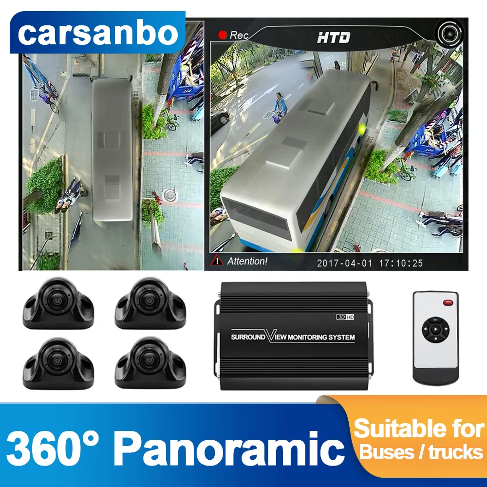 

Carsanbo 1080P Around view System Panoramic Seamless 360 Seamless Surround 3D Imaging Parking Digital Video Recorder Bus Truck