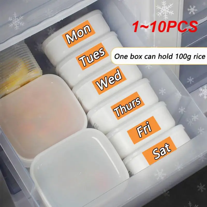 

1~10PCS Refrigerator Fresh-keeping Box Diet Box Mini Lunch Container Food Storage Box Bento Microwae Heating Anti Skid Sealed