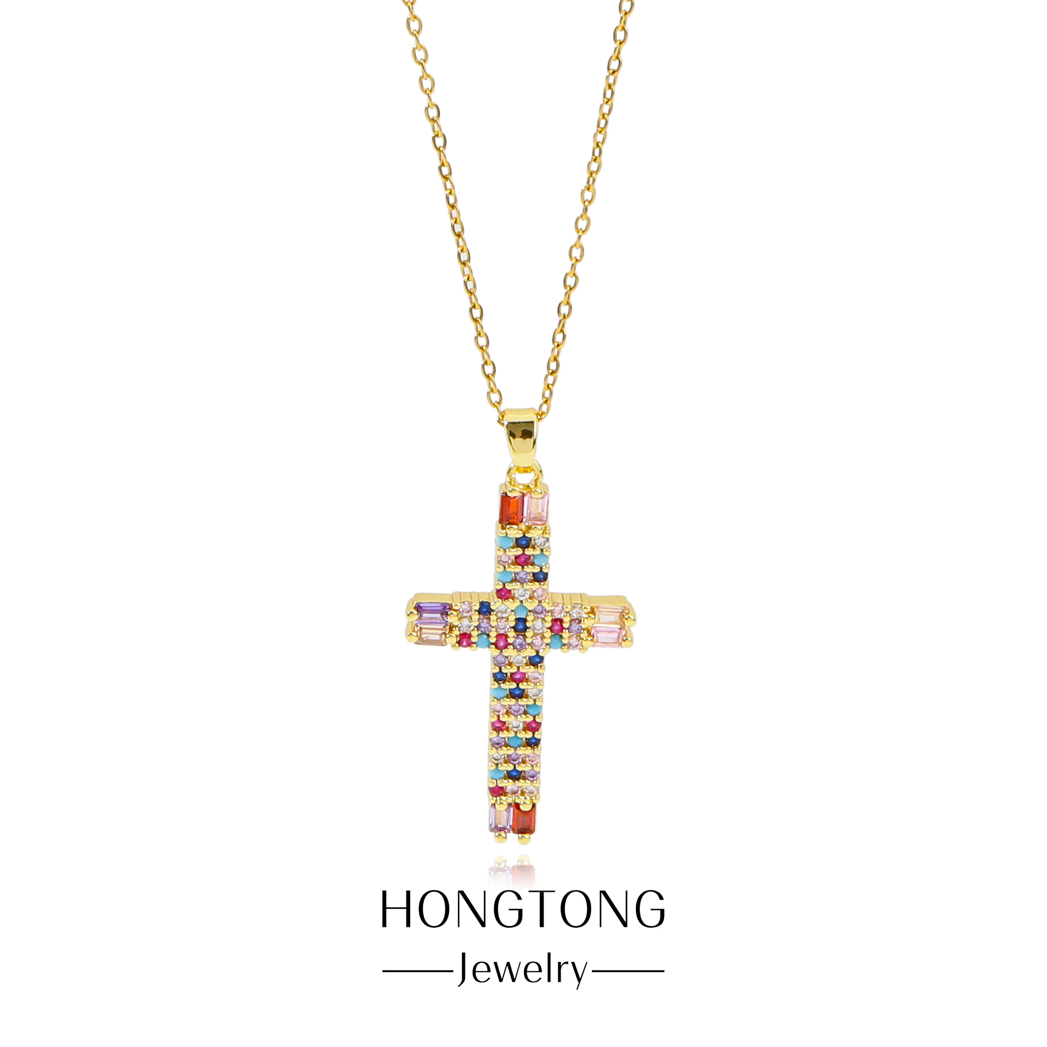 HONGTONG Colorful High-Quality Trend Creative Religious Belief Pendant Women's Niche Design Cross Gold-Plated Stainless Necklace
HONGTONG Colorful High-Quality Trend Creative Religious Belief Pendant Women's Niche Design Cross Gold-Plated Stainless Necklace