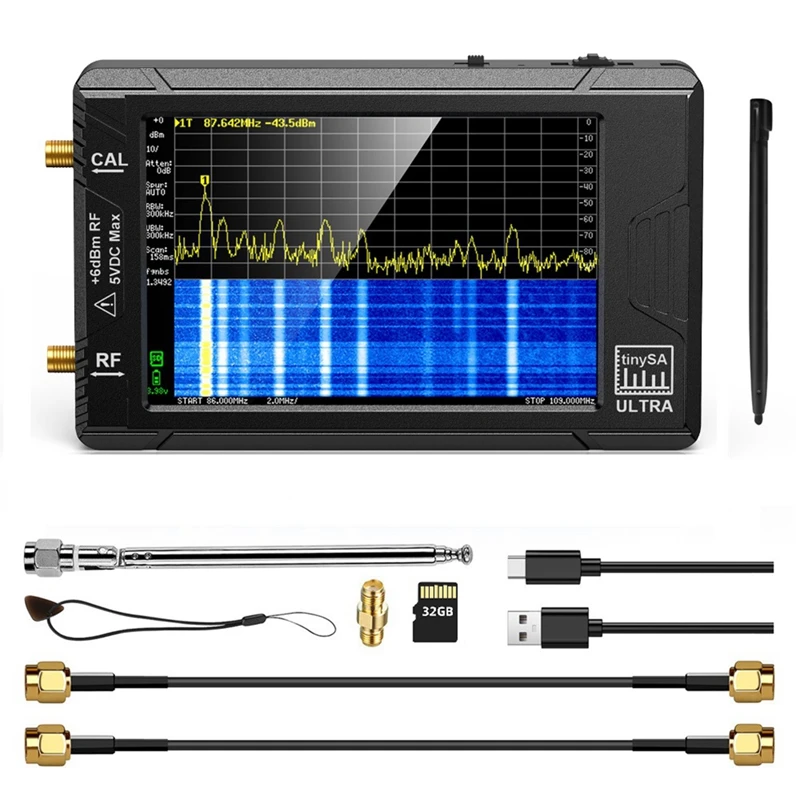 New Tiny Spectrum Analyzer Tinysa Ultra 4 Inch Display With Battery 100Khz To 5.3Ghz With 32GB Card
New Tiny Spectrum Analyzer Tinysa Ultra 4 Inch Display With Battery 100Khz To 5.3Ghz With 32GB Card