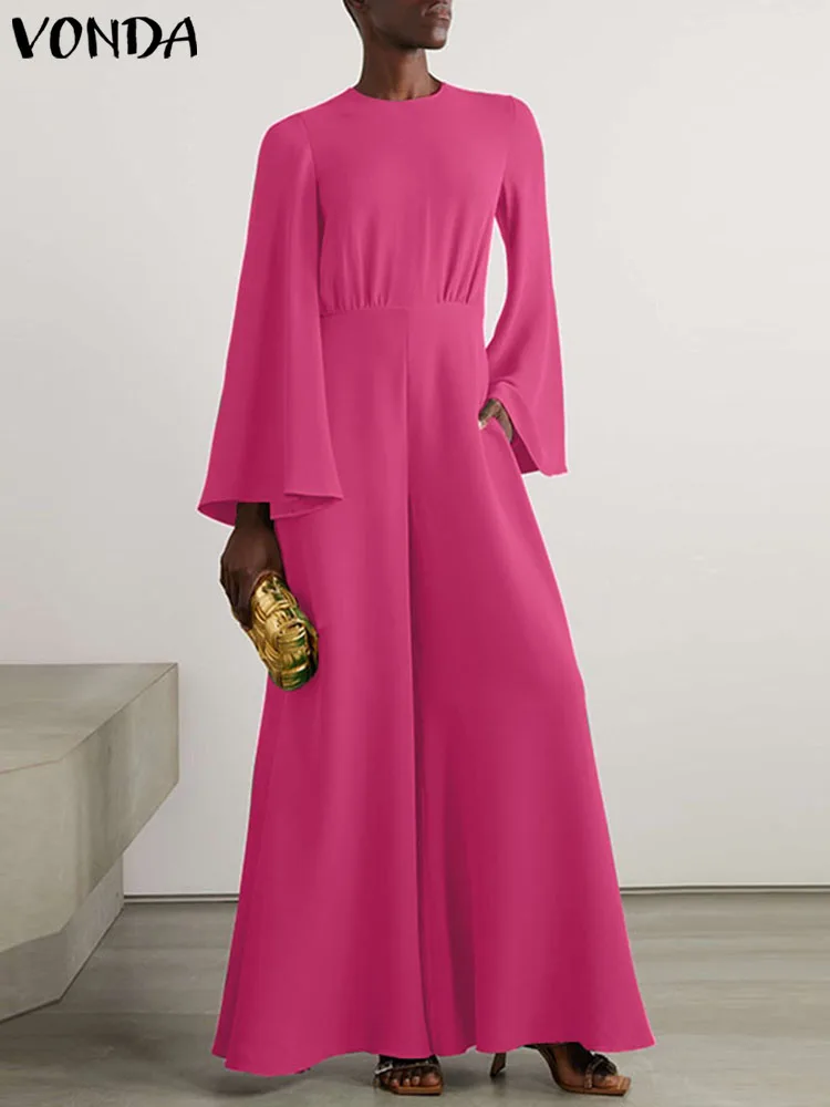VONDA Elegant Office Jumpsuits 2024 Fashion Women Long Flare Sleeve Casual Bell-bottoms Solid Streetwear Playsuits Overall
VONDA Elegant Office Jumpsuits 2024 Fashion Women Long Flare Sleeve Casual Bell-bottoms Solid Streetwear Playsuits Overall