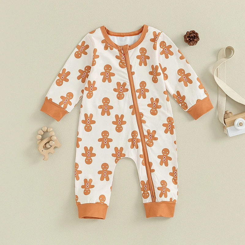 Newborn Baby Boys Girls Christmas Rompers Clothes Long Sleeve Crew Neck Gingerbread Print Xmas Zipper Jumpsuits Playsuits
Newborn Baby Boys Girls Christmas Rompers Clothes Long Sleeve Crew Neck Gingerbread Print Xmas Zipper Jumpsuits Playsuits