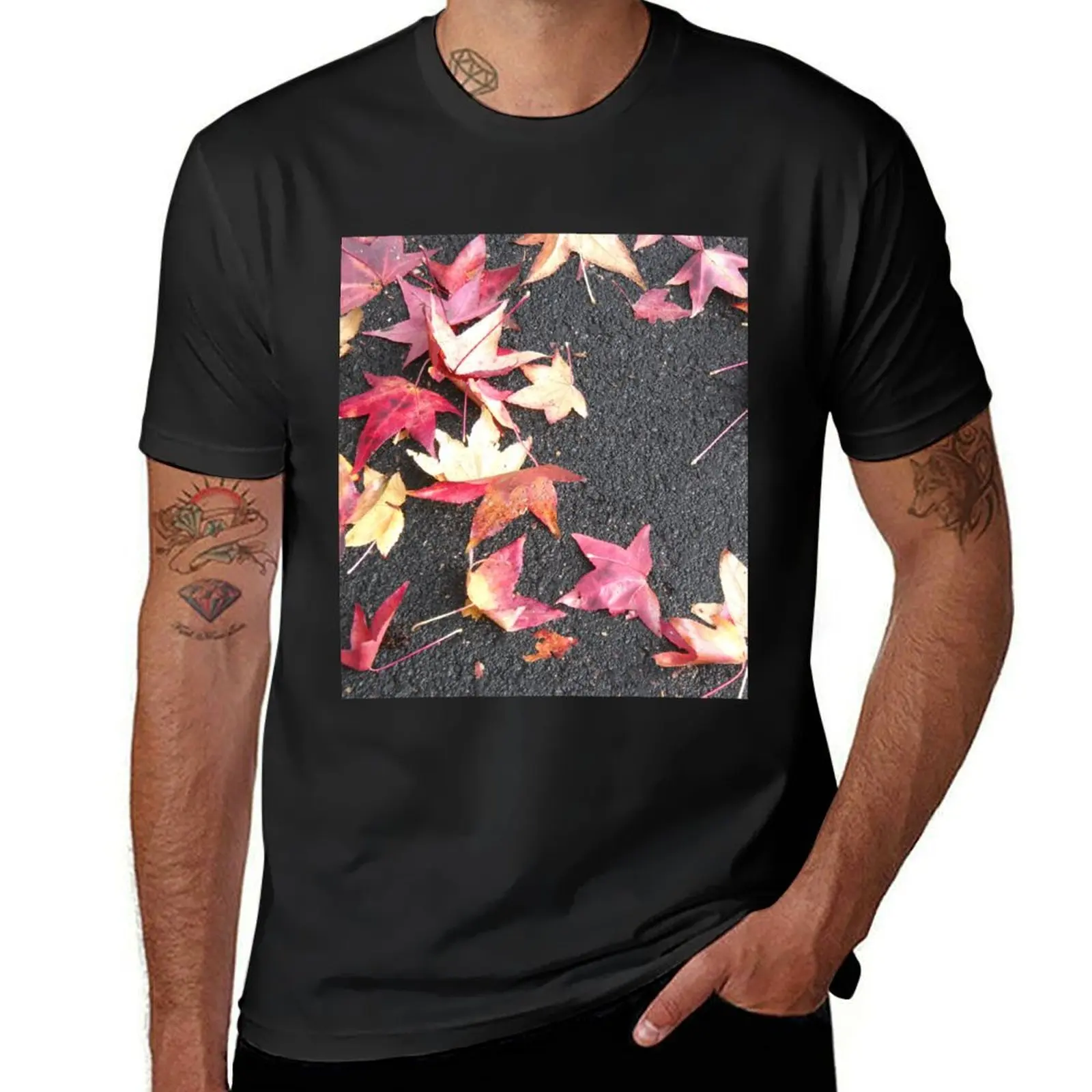 

FALL-en Leaves T-Shirt plain blacks summer top fruit of the loom mens t shirts