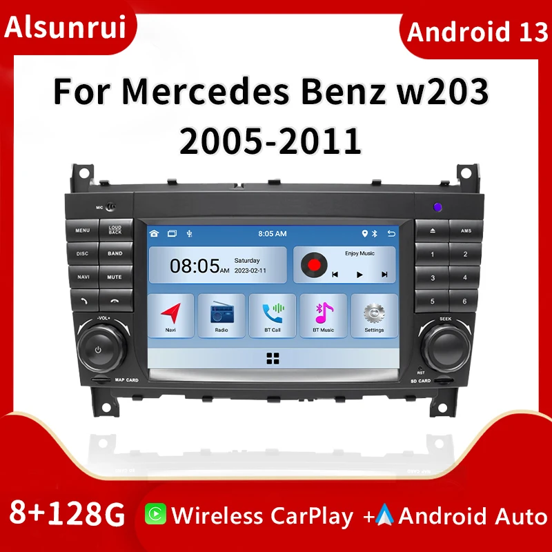 

8 Core 2 Din Android 13 Car Multimedia Player For W203 Mercedes Benz Vito W639 W168 Vaneo Clk W209 W210 M/ML Radio Audio GPS Nav