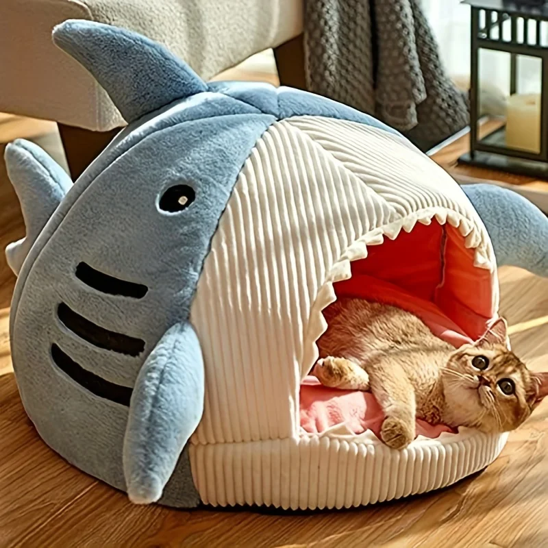 Cozy Shark Cat Cave Bed with Anti-Slip Bottom and Removable Washable Cushion - Perfect for Indoor and Small Dogs (Blue, S/M/L)
Cozy Shark Cat Cave Bed with Anti-Slip Bottom and Removable Washable Cushion - Perfect for Indoor and Small Dogs (Blue, S/M/L)