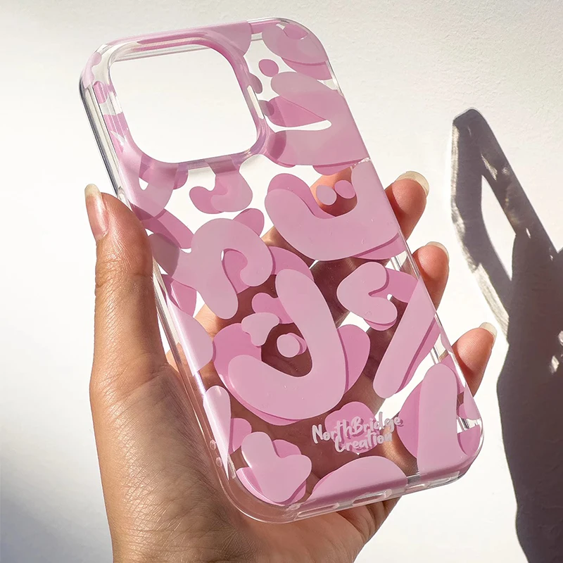 

Розовые буквы подходят для Apple iPhone15promax мобильный телефон shell противоударный защитный чехол
