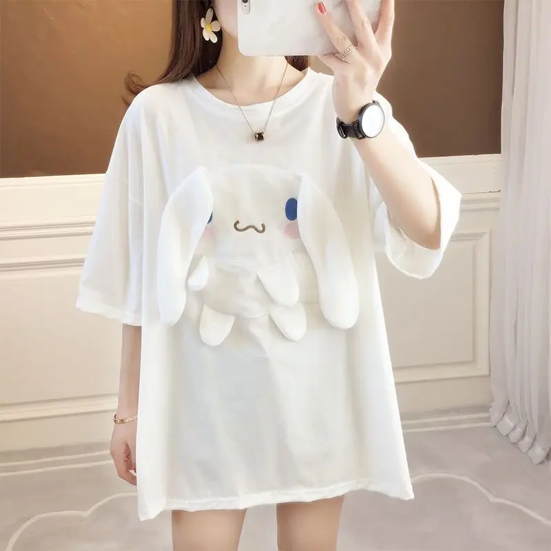 Kawaii Sanrio Cinnamoroll Short-Sleeved T-Shirt Stereo Big Ears Sweet and Cute Girl Summer Loose All-Match Top Ins Style
Kawaii Sanrio Cinnamoroll Short-Sleeved T-Shirt Stereo Big Ears Sweet and Cute Girl Summer Loose All-Match Top Ins Style