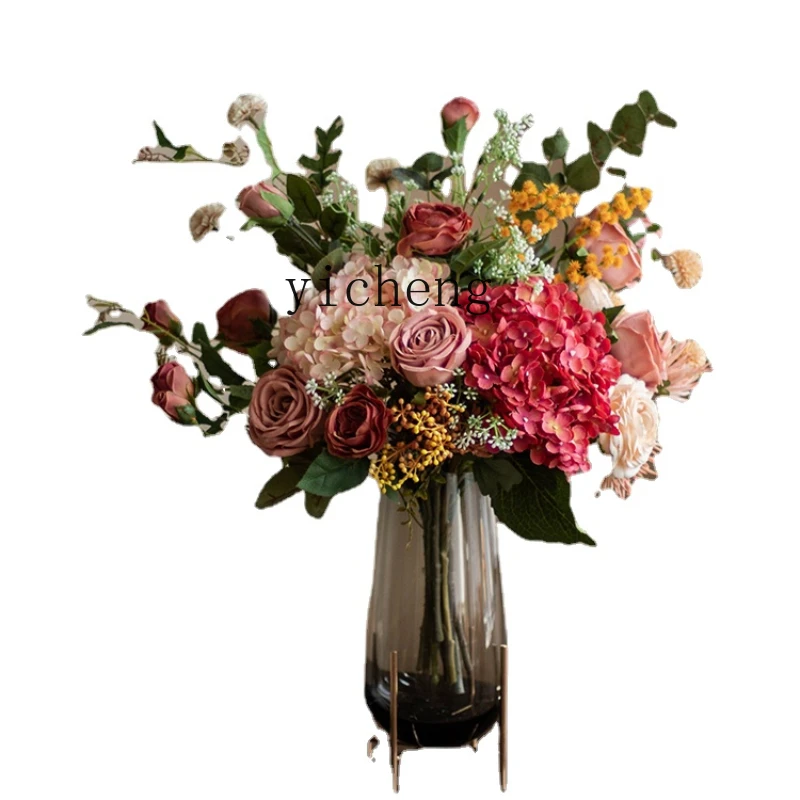 

Zk Bouquet Artificial Flower Decoration for Living Room TV Cabinet Dining Table Hallway Dried Flower Furnishings