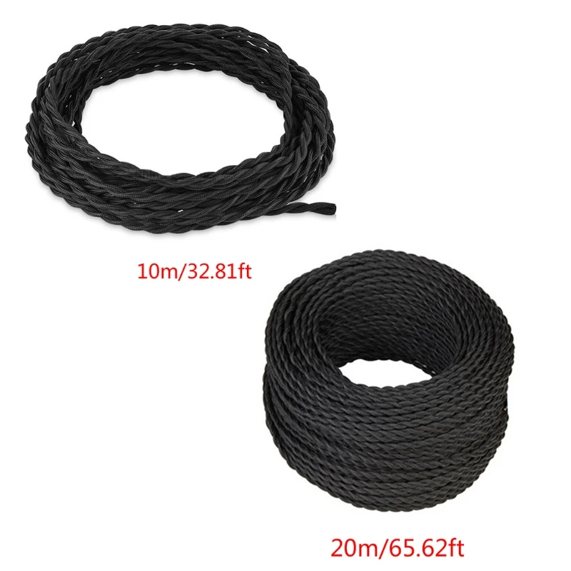 

10/20 Meters 2 Wire Electrical Rope Wire Braided Twisted Lighting