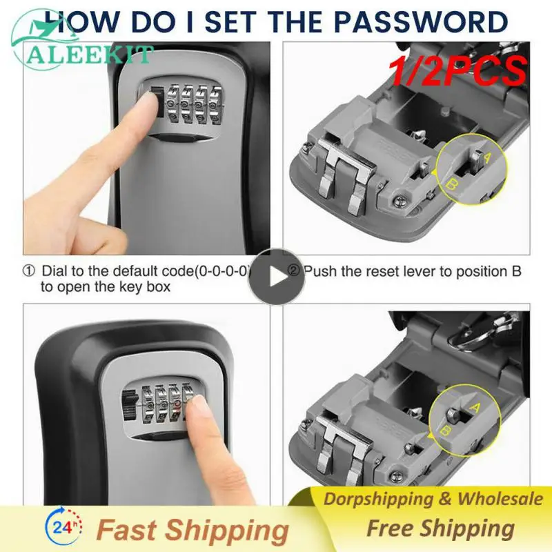 

1/2PCS Wall Mount Key Storage Secret Box Organizer 4 Digit Combination Password Security Code Lock No Key Home Key Safe Box