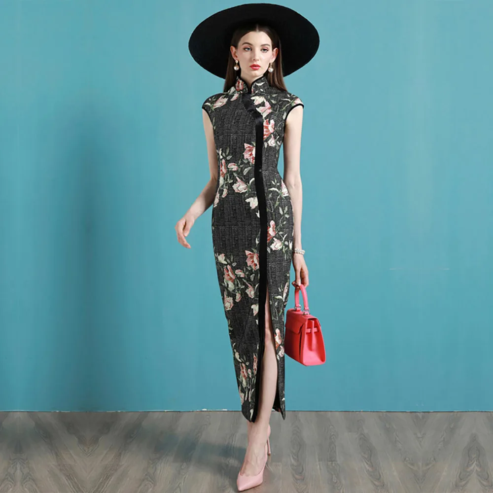 

Retro Improved New Cheongsam Elegant Long Fashion Chinese Style Spring Show Evening Dress