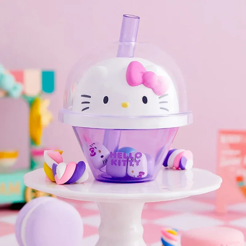 

Miniso Sanrio Bubble Tea Blind Box Series Figure Kuromi My Melody Cinnamoroll Purin Pochacco Action Anime Kawaii Model Toy