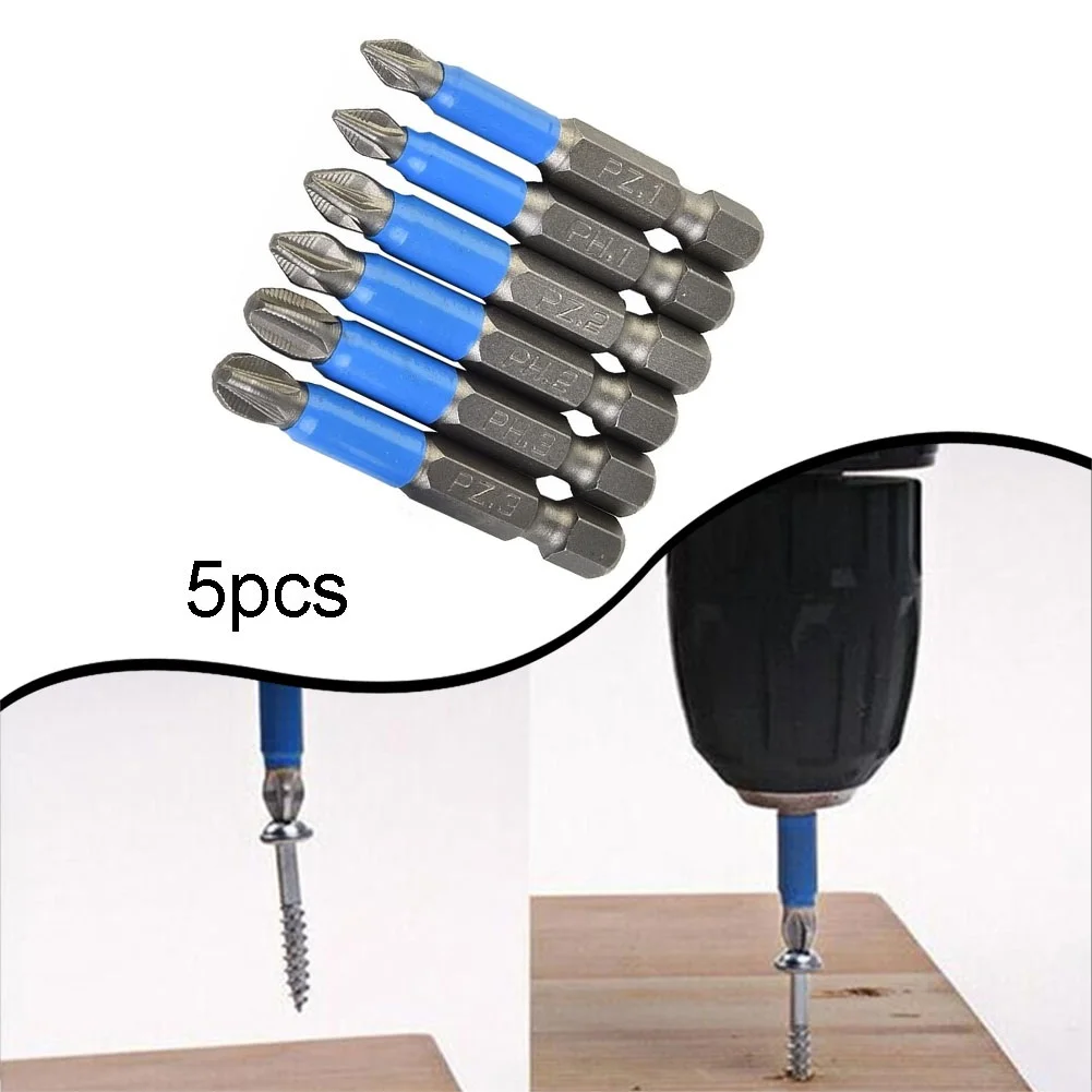 5pcs Anti Slip Screwdriver Bit PH1/PH2/PH3/PZ1/PZ2/PZ3 Types 50mm Length Alloy Steel Alloy Steel Hex Shank Magnetic Screwdriver
5pcs Anti Slip Screwdriver Bit PH1/PH2/PH3/PZ1/PZ2/PZ3 Types 50mm Length Alloy Steel Alloy Steel Hex Shank Magnetic Screwdriver