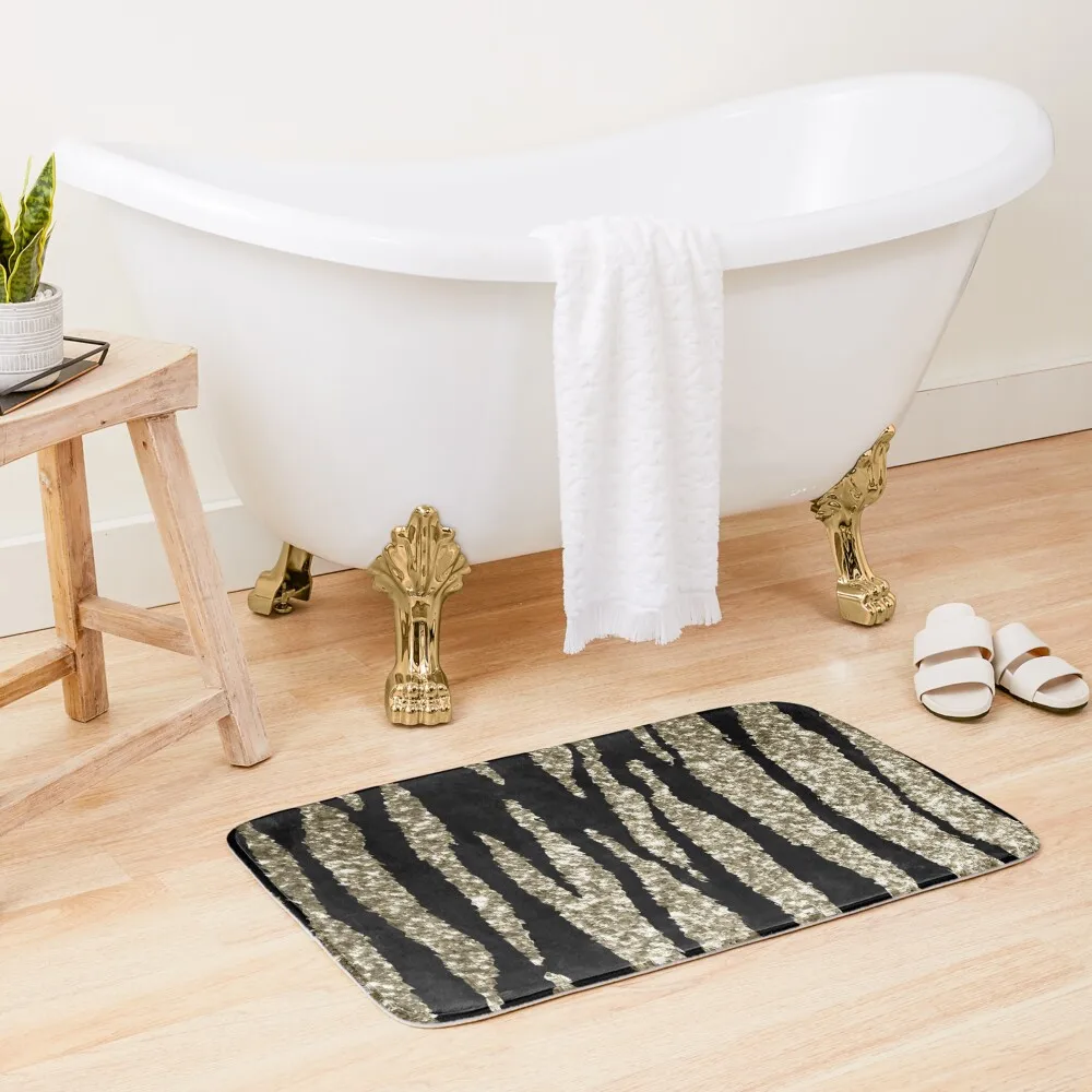 Black and Gold Glitter Zebra Stripes Bath Mat For Hallway On The Floor Bathroom Foot Bath Accessories Mat
Black and Gold Glitter Zebra Stripes Bath Mat For Hallway On The Floor Bathroom Foot Bath Accessories Mat
