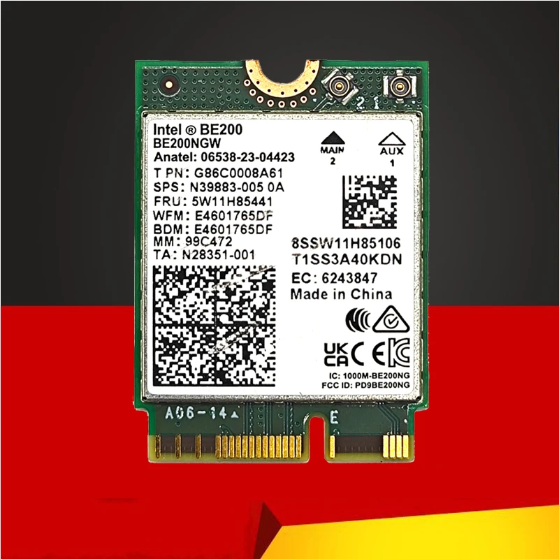 NEW BE200 WIFI7 Wi-Fi 7 for Intel BE200 Bluetooth 5.4 M.2 Wifi Card BE200NGW 2.4/5/6GHz 5.8Gbps For Windows11 PC Laptop Computer
NEW BE200 WIFI7 Wi-Fi 7 for Intel BE200 Bluetooth 5.4 M.2 Wifi Card BE200NGW 2.4/5/6GHz 5.8Gbps For Windows11 PC Laptop Computer