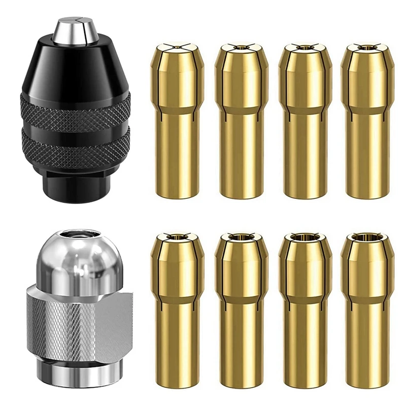 Drill Chuck Collet Set For Dremel,1/32Inch To 1/8Inch Replacement 4486 Keyless Bit With Replacement Rotary Drill Nut Set 
Drill Chuck Collet Set For Dremel,1/32Inch To 1/8Inch Replacement 4486 Keyless Bit With Replacement Rotary Drill Nut Set