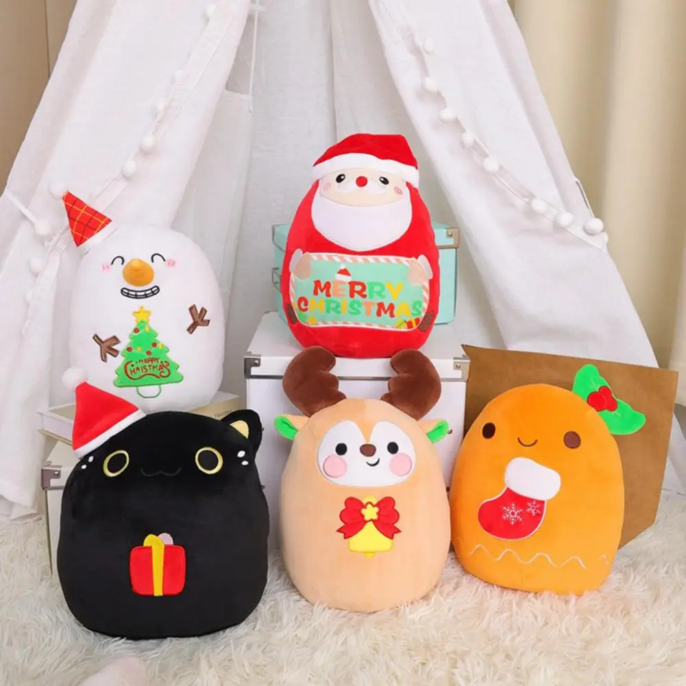 

Christmas Plush Doll Soft Christmas Santa Claus Plush Doll Cute Cartoon Elk/cat/gingerbread Man Stuffed Toy Festive Ornament