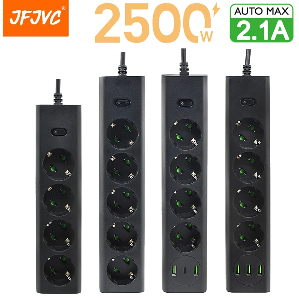 Power Strip Multiple Sockets EU Plug AC Outlets Network Filter With USB Ports Type C PD Extension Cable Surge Protector Adapter
Power Strip Multiple Sockets EU Plug AC Outlets Network Filter With USB Ports Type C PD Extension Cable Surge Protector Adapter