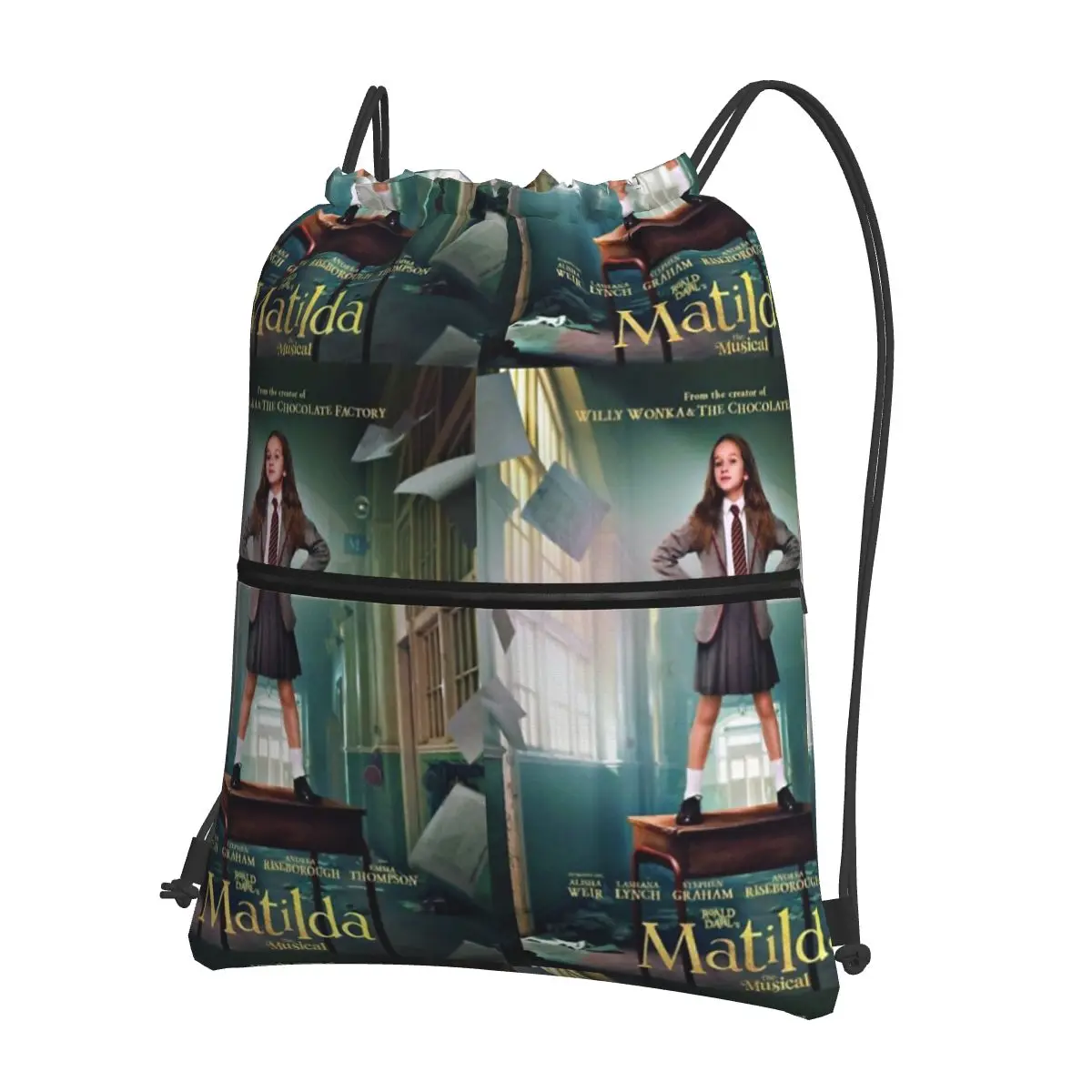 Roald Dahls Matilda The Musical Movie Portable Backpacks Drawstring Bag Fashion Sundries Bags For Travel Sport Man Woman
Roald Dahls Matilda The Musical Movie Portable Backpacks Drawstring Bag Fashion Sundries Bags For Travel Sport Man Woman