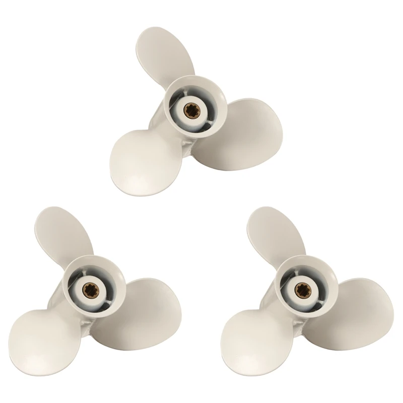 3X For Yamaha 9.9-15HP 63V-45945-10-EL 9-1/4 X 9 Aluminum Alloy Marine Outboard Propeller 8 Spline Tooth 3 Blades
3X For Yamaha 9.9-15HP 63V-45945-10-EL 9-1/4 X 9 Aluminum Alloy Marine Outboard Propeller 8 Spline Tooth 3 Blades