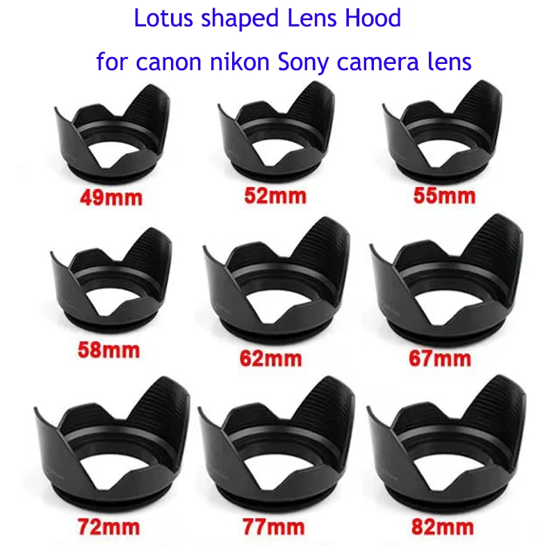 

Lens Hood 49mm 52mm 55mm 58mm 62mm 67mm 72mm 77mm Screwed Flower Petal LENS HOOD for canon nikon Sony camera lens