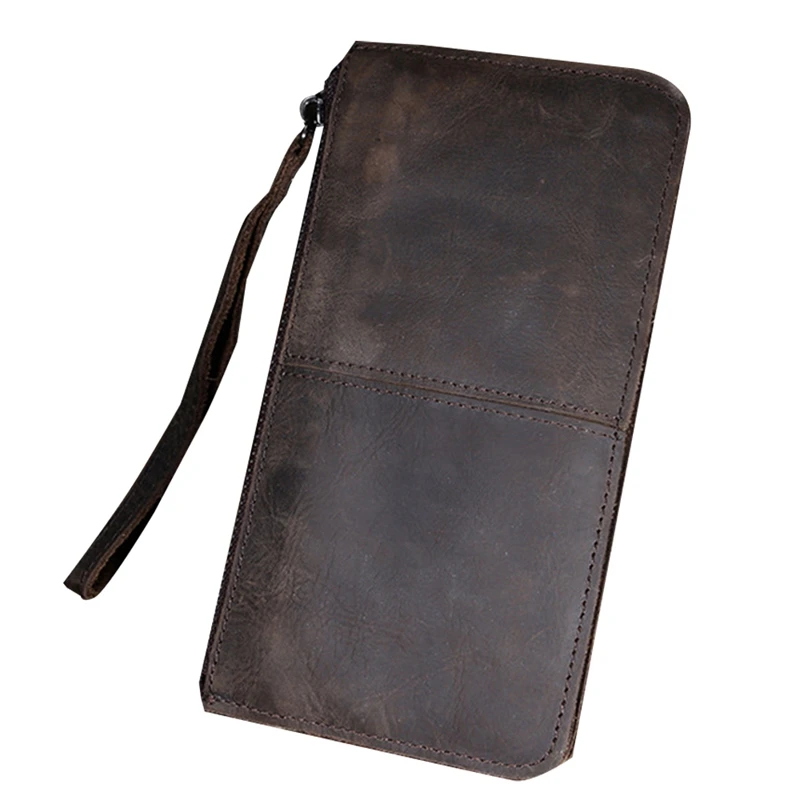 Кошелек из натуральной кожи в стиле ретро, Длинный кошелек из мягкой кожи Крейзи Хорс для мужчин и женщин, клатч, деловая сумка-кошелек
Кошелек из натуральной кожи в стиле ретро, Длинный кошелек из мягкой кожи Крейзи Хорс для мужчин и женщин, клатч, деловая сумка-кошелек