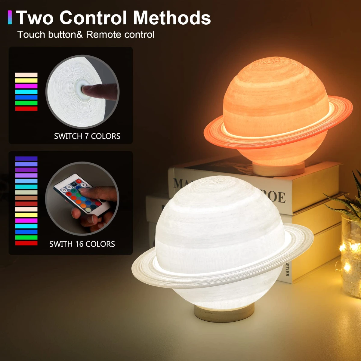 D2 13/16CM 3D Printing Saturn Lamp Home Decoration Bedroom LED Night Light With Remote Controller For Children's Gift Night Lamp
D2 13/16CM 3D Printing Saturn Lamp Home Decoration Bedroom LED Night Light With Remote Controller For Children's Gift Night Lamp