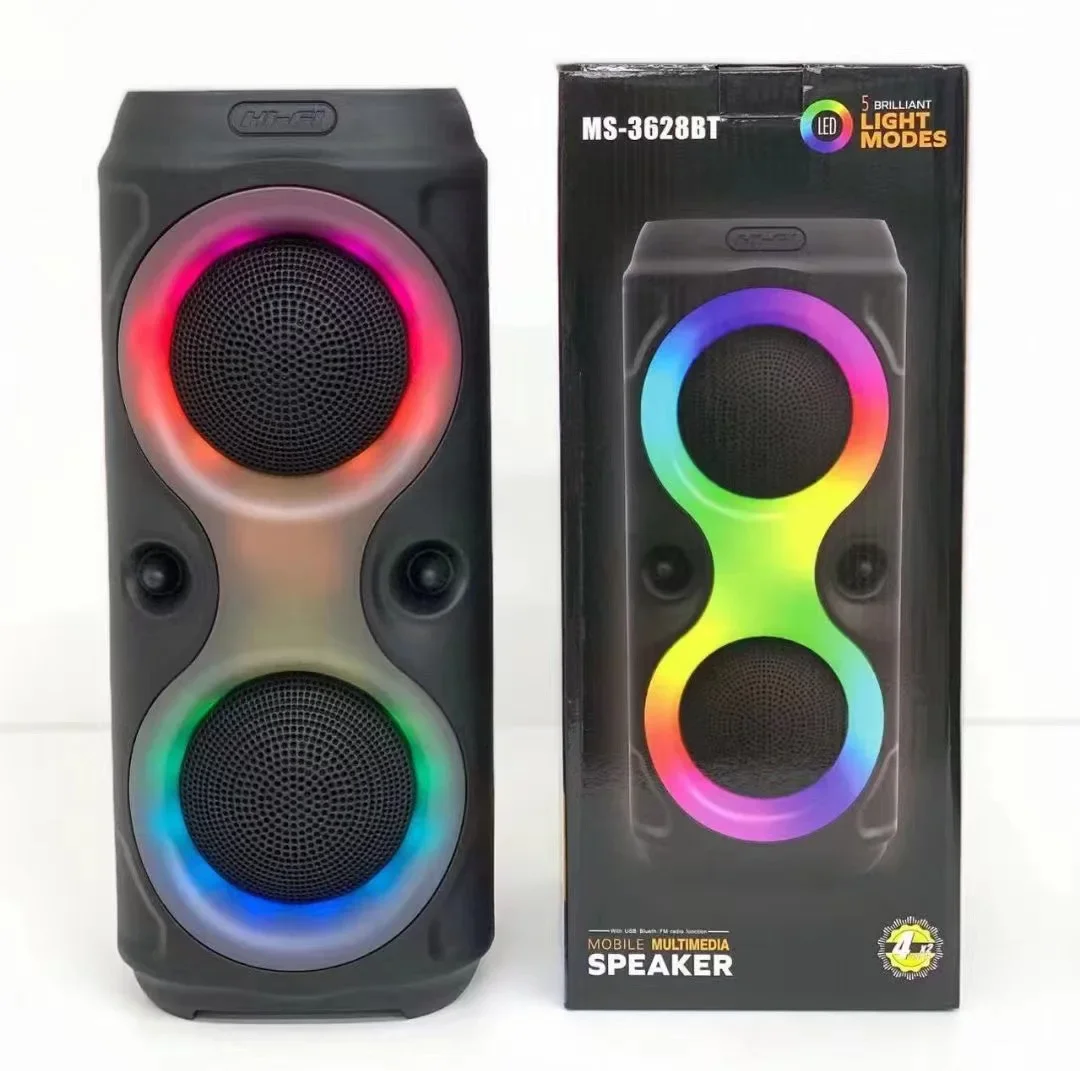 

Wireless Stereo Karaoke Speaker Dual 4-inch Horn Family Audio Bass Support BT TF Card FM U Disk TWS Portable Bluetooth Subwoofer