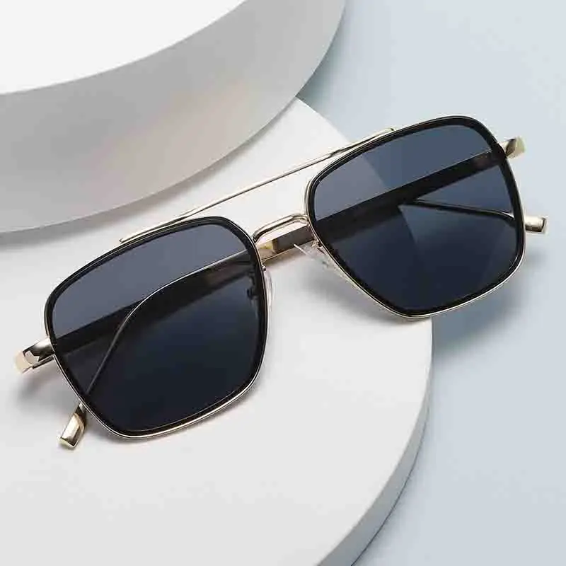 

New Large Frame Square Sunglasses Men's Brand Designer Metal Sun Glasses Men Driving Fishing Eyewear UV400 Oculos De Sol