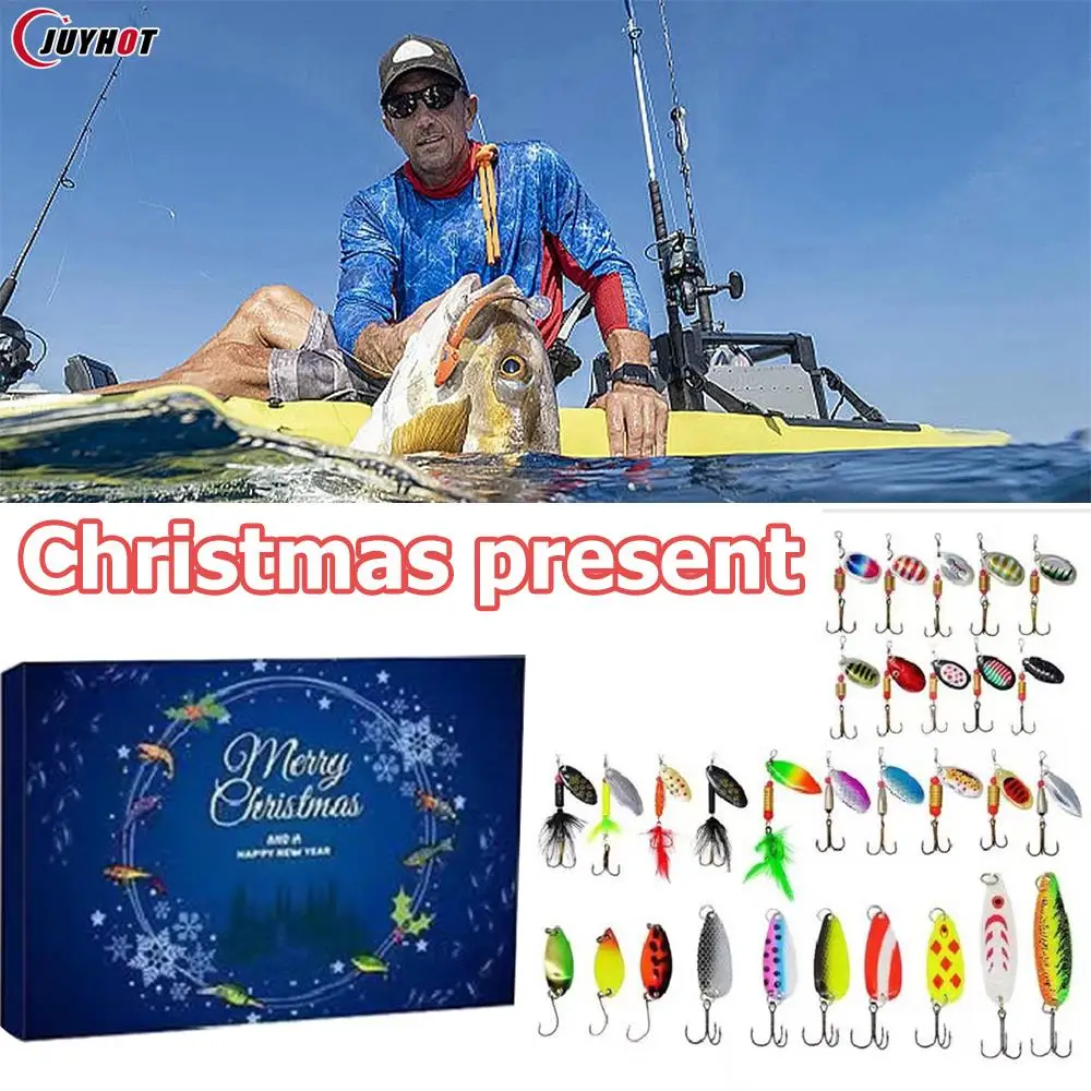 

Christmas Advent Calendar 2024 Fishing Lure Set Blind Box 12 Days Advent Calendar Fishing Tackle Surprise Gift For Kids Adults