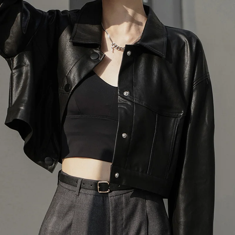 Женская Черная Куртка ITOOLIN из искусственной кожи, пальто на пуговицах с длинным рукавом, женские топы, пикантная куртка в стиле панк, Осень-зима 2023
Женская Черная Куртка ITOOLIN из искусственной кожи, пальто на пуговицах с длинным рукавом, женские топы, пикантная куртка в стиле панк, Осень-зима 2023