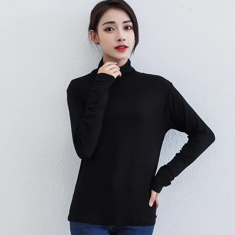 Spring/summer Women T-shirt Classic Half-high Collar Bottom Shirt Long-sleeved Solid Color Modal T-shirt Slim Versatile Top
Spring/summer Women T-shirt Classic Half-high Collar Bottom Shirt Long-sleeved Solid Color Modal T-shirt Slim Versatile Top