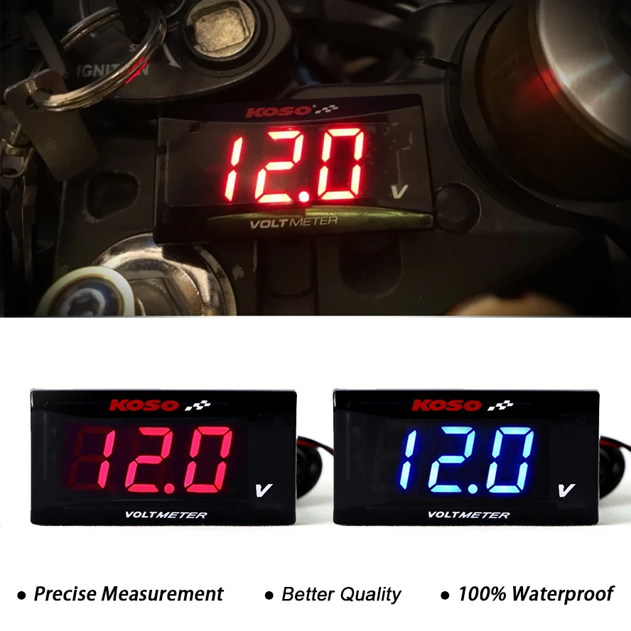 KOSO Motorcycle Voltmeter Mini Voltage Volt Meter DC 9V-19.9V Universal 12V Meter for Yamaha MT07 MT09 FZ16 FZ07 BWS NXR125/150
KOSO Motorcycle Voltmeter Mini Voltage Volt Meter DC 9V-19.9V Universal 12V Meter for Yamaha MT07 MT09 FZ16 FZ07 BWS NXR125/150