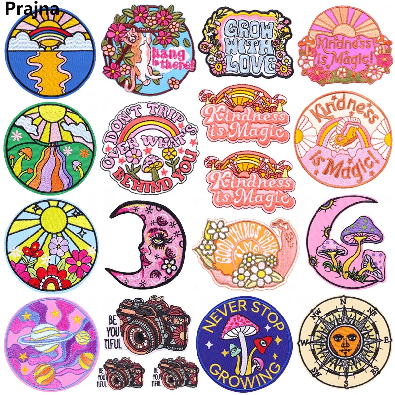 10PCS/lots Kindness Is Magic Patch Cartoon/Letter Embroidery Patch Iron On Patches For Clothing Mushroom/Sun/Moon Sew Patches
10PCS/lots Kindness Is Magic Patch Cartoon/Letter Embroidery Patch Iron On Patches For Clothing Mushroom/Sun/Moon Sew Patches