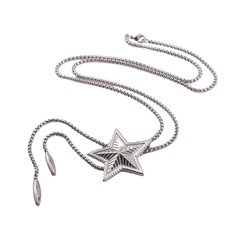 

Blingbling Star Bolo Tie Pendant Lariat Necklace Clavicle Chain Gifts for Girls