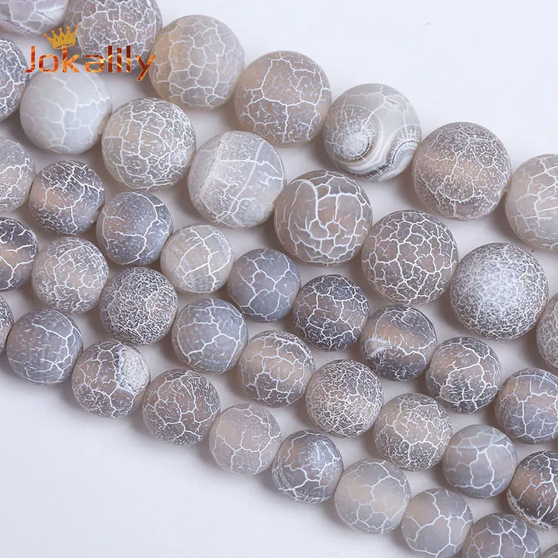 Frost Cracked Agates Beads Natural Stone Gray Dragon Veins Onyx Round Loose Beads For Jewelry Making Diy Bracelets Necklaces 15"
Frost Cracked Agates Beads Natural Stone Gray Dragon Veins Onyx Round Loose Beads For Jewelry Making Diy Bracelets Necklaces 15"